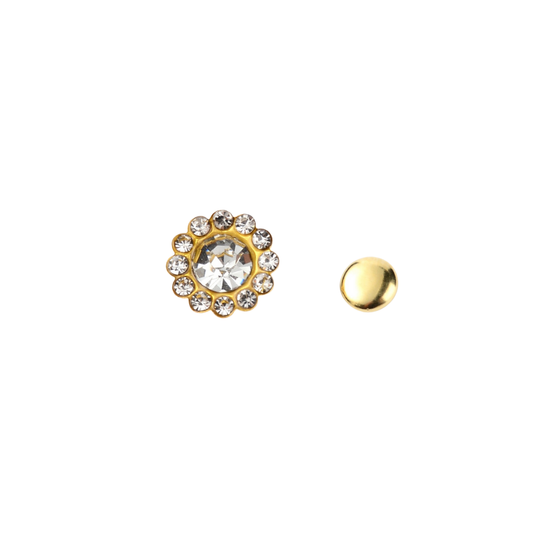 Gold Round Cubic Zirconia Rivet | Shoe & Hat Charm