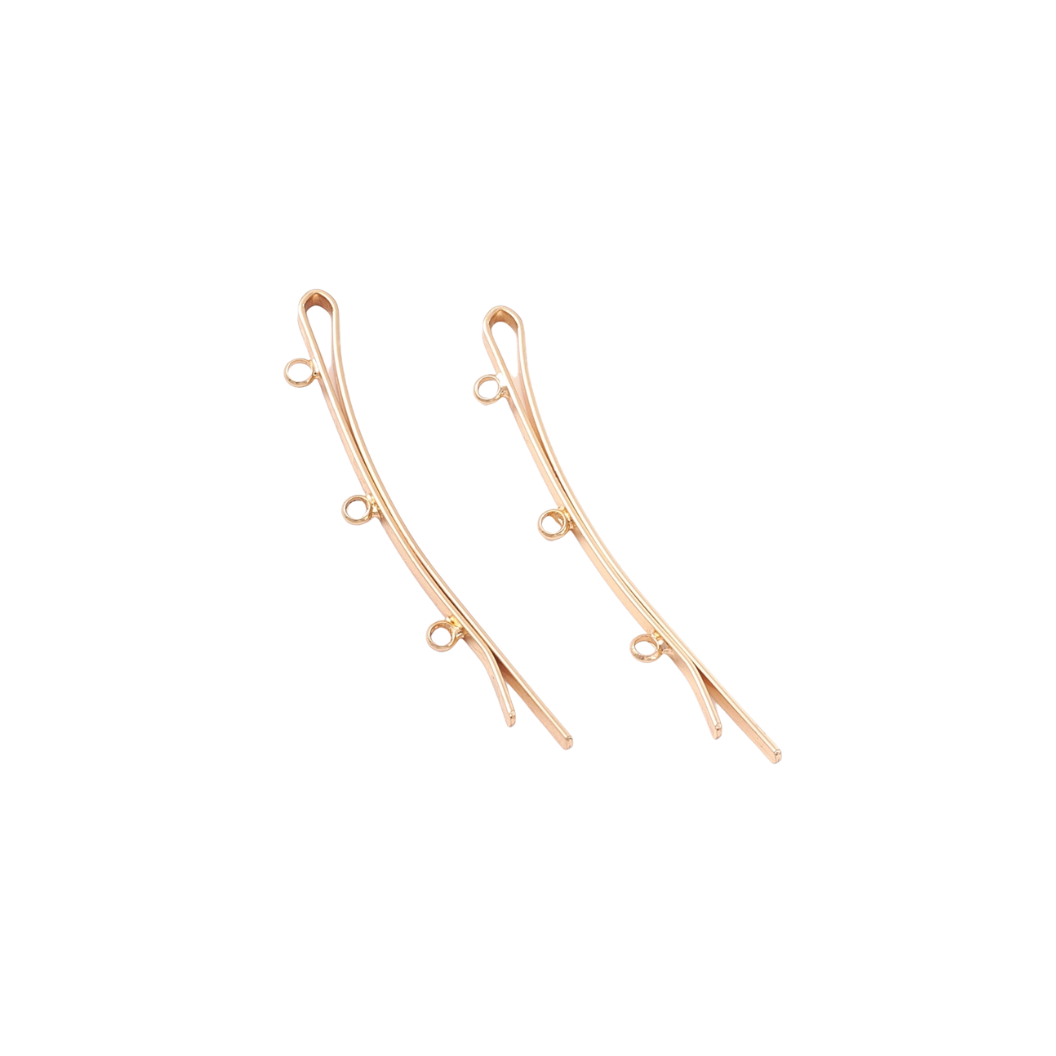 Transparent Side View of the Gold Customizable Bobby Pin | Set