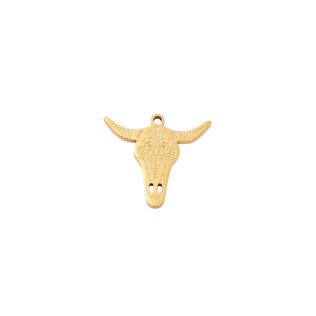 Gold Rodeo Longhorn Charm