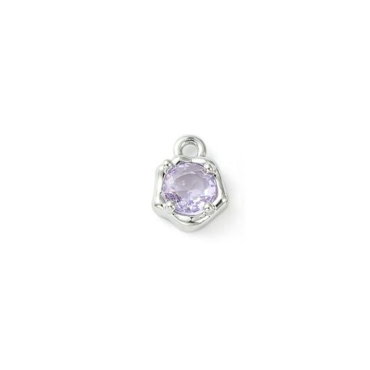 Silver Lavender Glow Charm