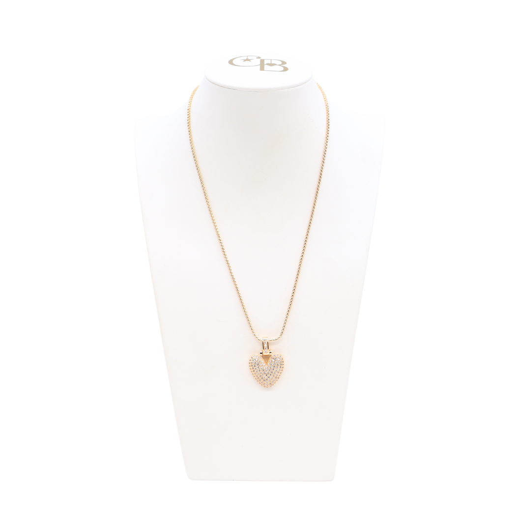 Light Gold Rhinestone Bubble Initial Letter Necklace