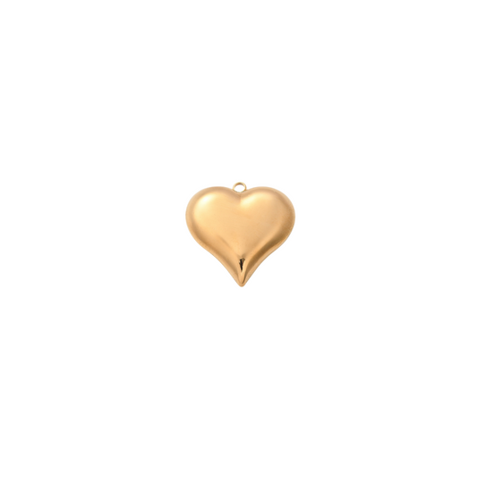 Light Gold Puff Heart Charm