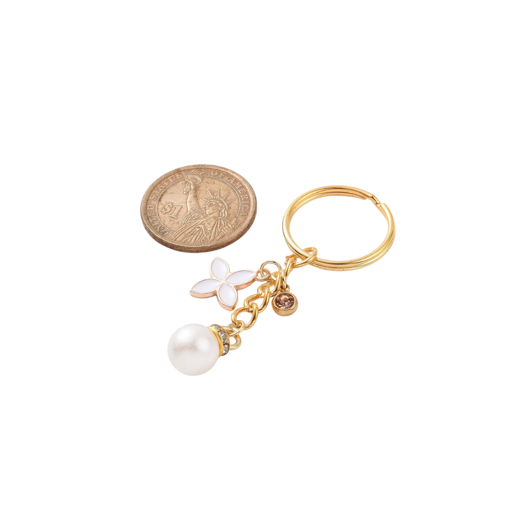 Gold Pearl Blossom Keychain | Keychain & Purse Charm