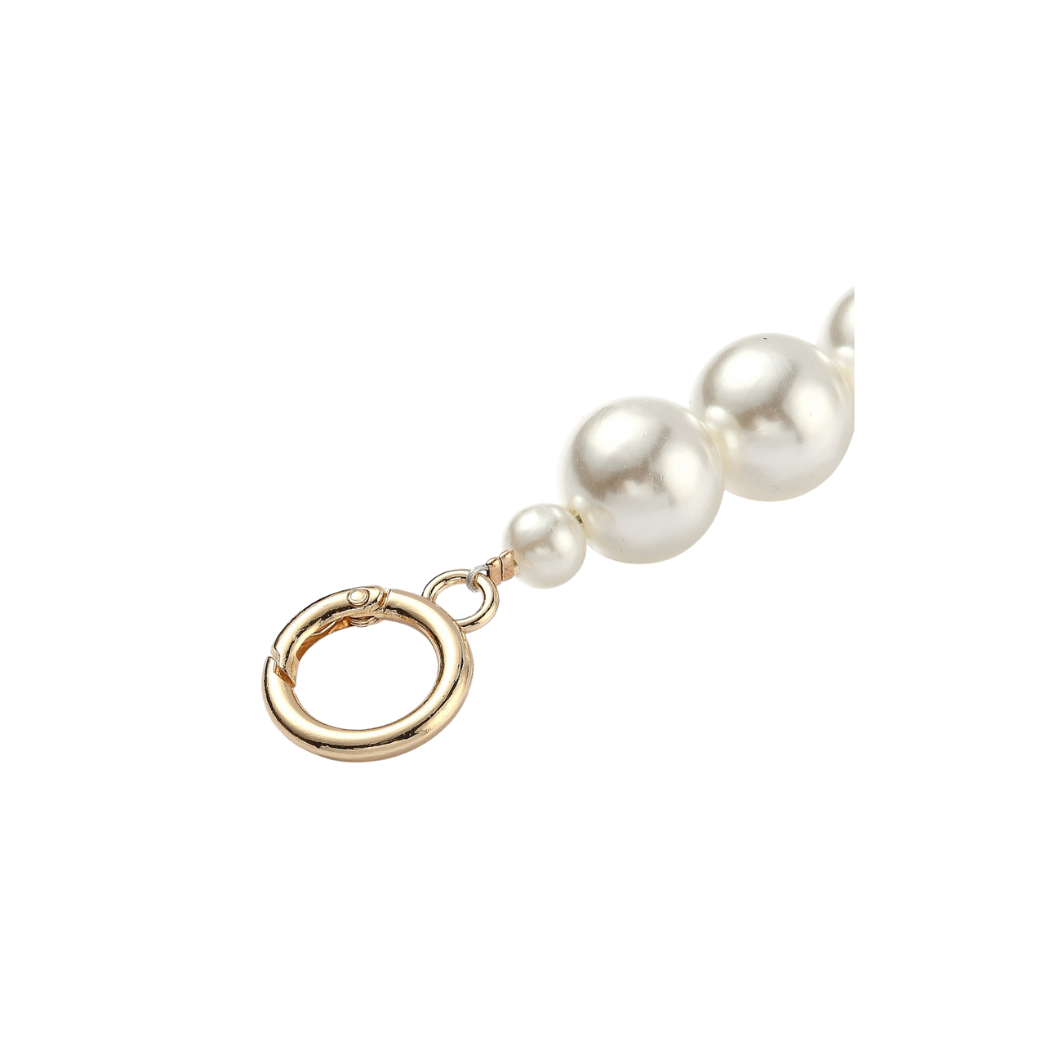 Side View Gold Camille Pearl Bag Extender Chain