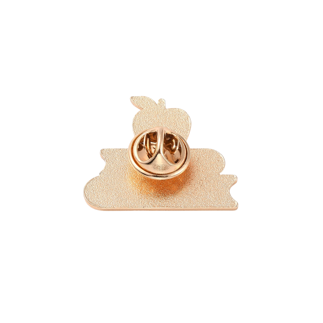 Gold Teacher Book & Apple Pin