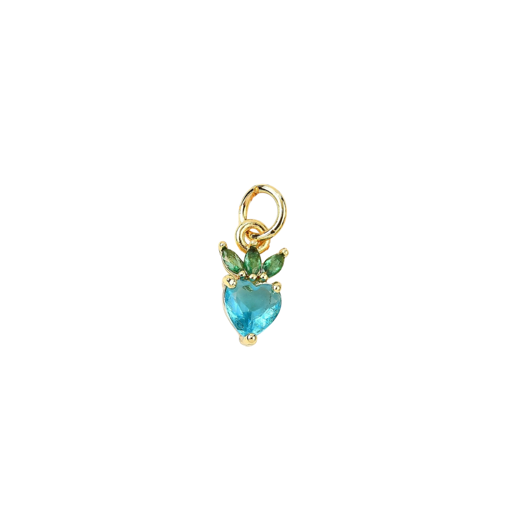 Side View Blue Gold Berry Sweetheart Charm 