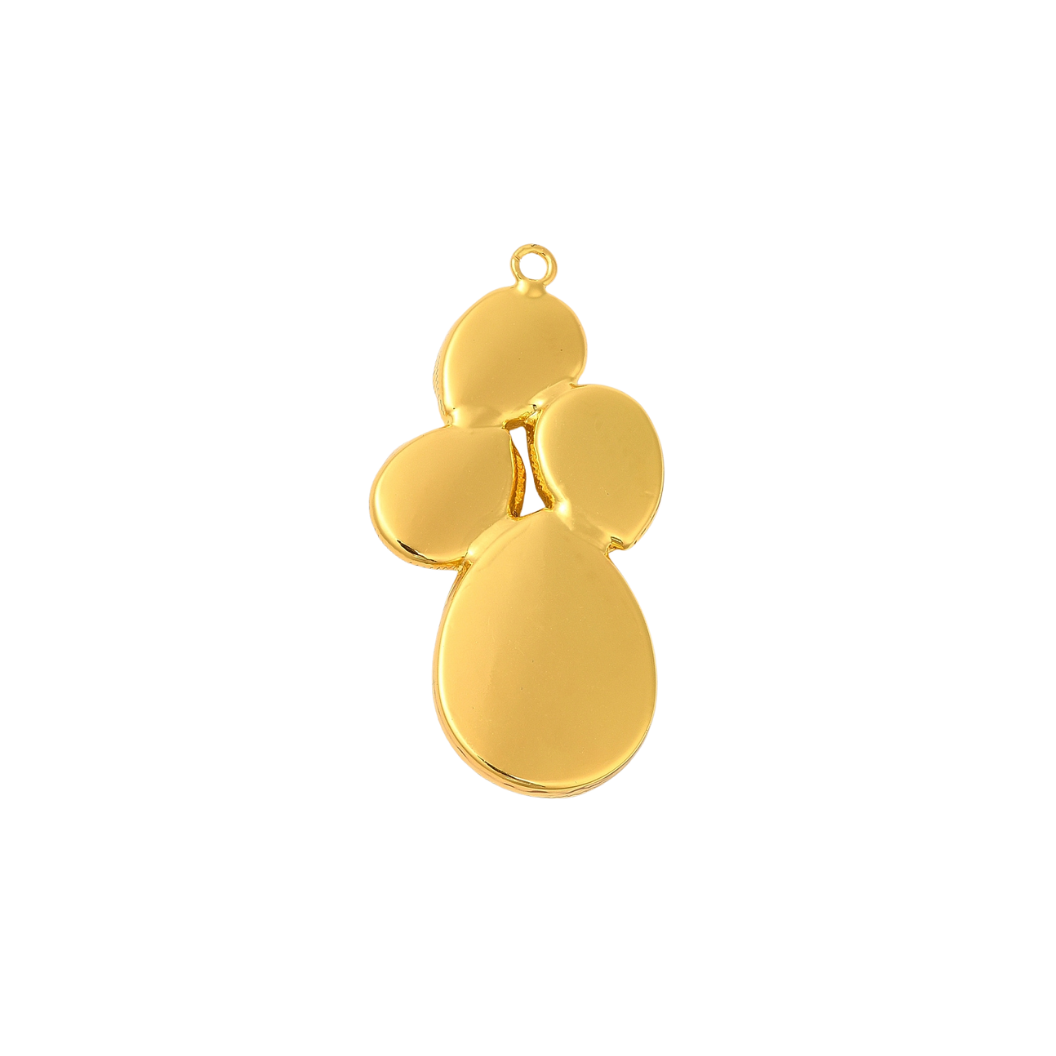 Transparent Side View Gold Seaborn Cross Charm 