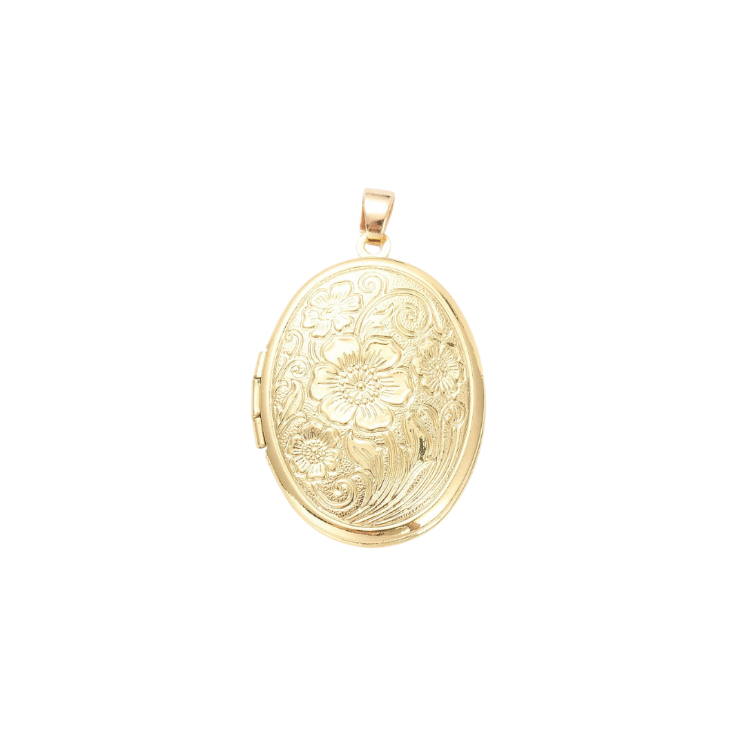 Transparent Gold Petal Promise Locket Charm 