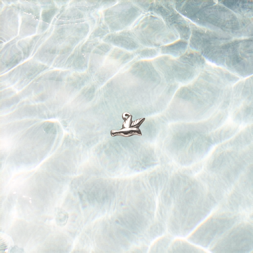 Silver Flying Dove Charm - Waterproof Stainless Steel