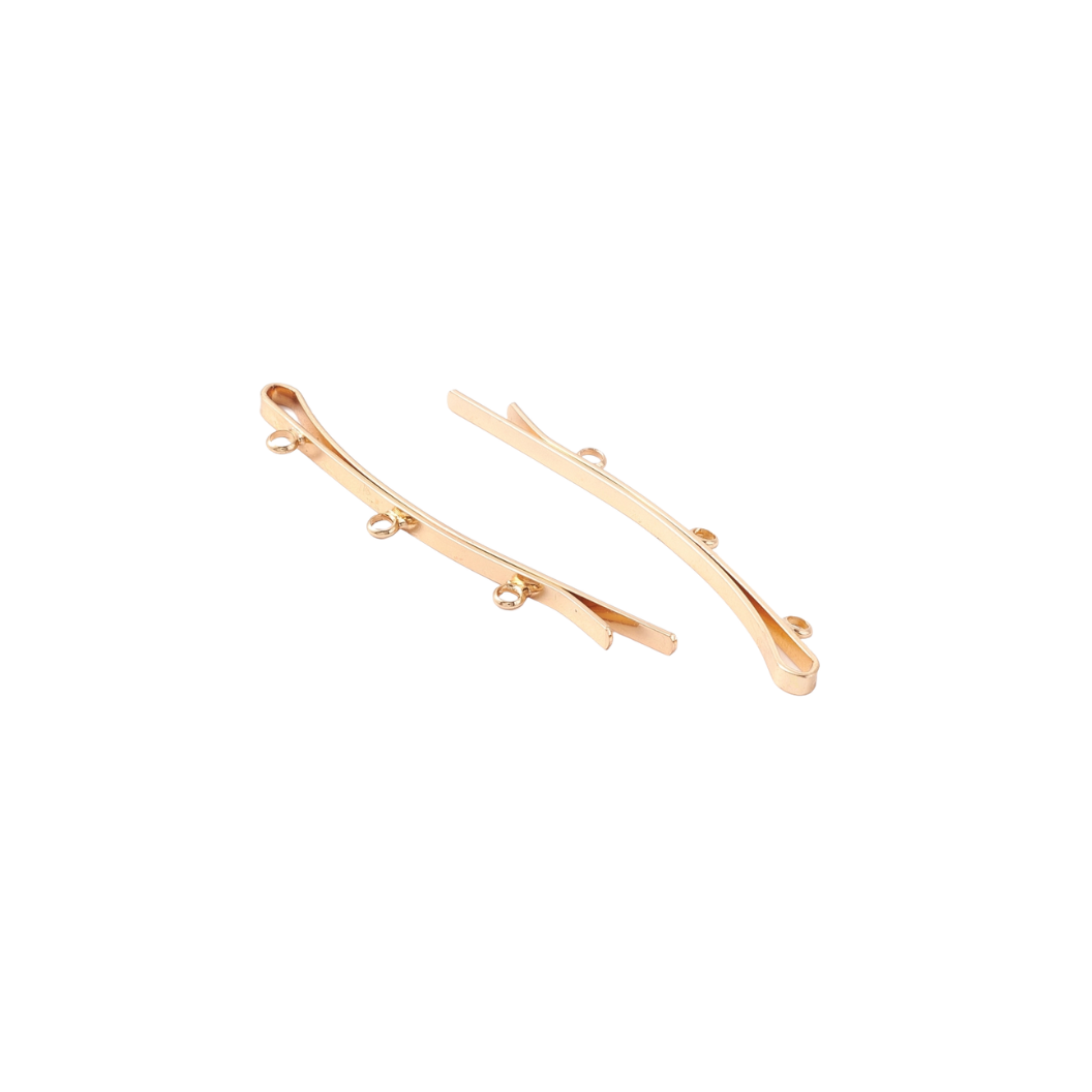 Transparent Side View of the Gold Customizable Bobby Pin | Set