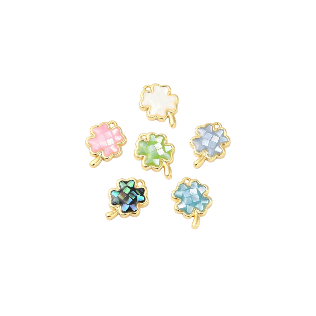 Transparent Gold Mystic Clover Charm | Assorted 