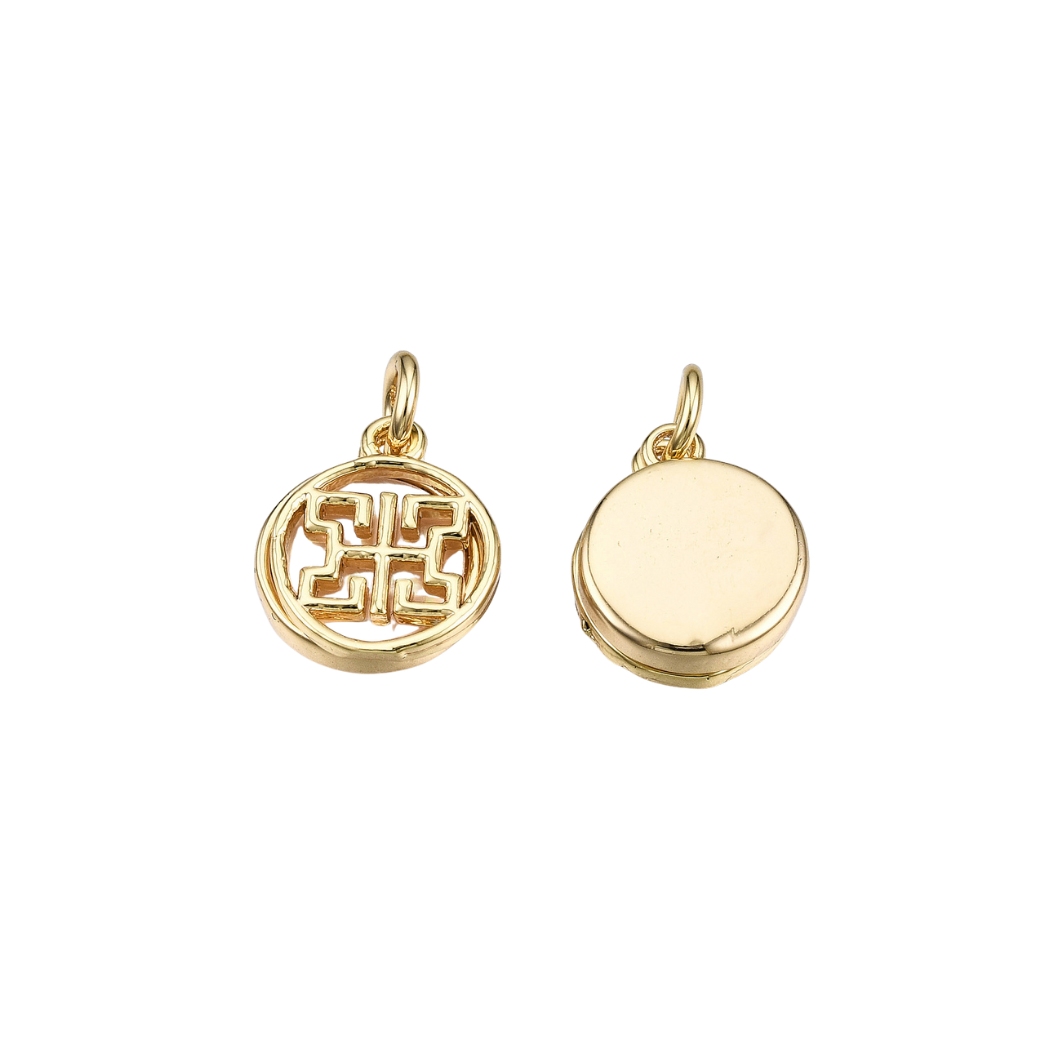 Gold Ocean Halo Shell Charm