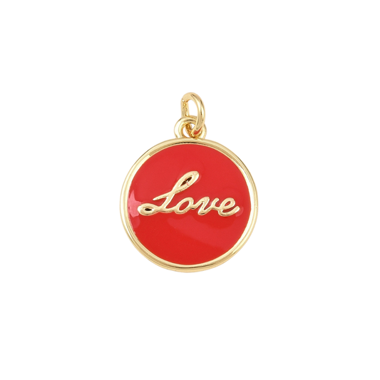 Gold Sweet "Love" Red Charm