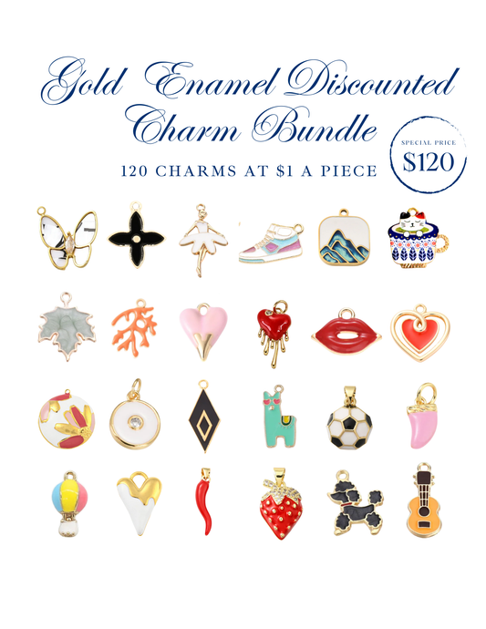 Gold Enamel Discounted Charm Bundle
