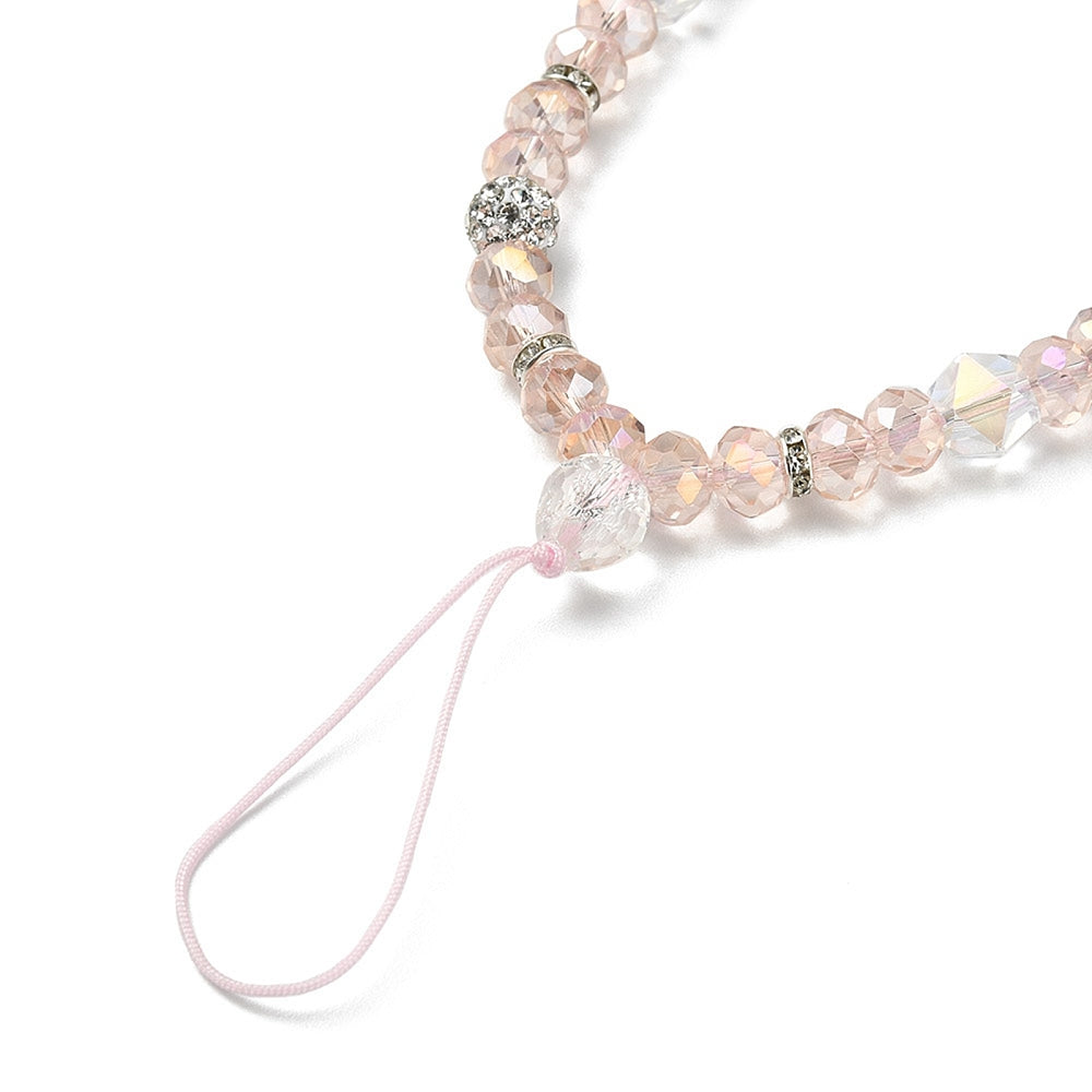 Pink Beaded Phone Chain