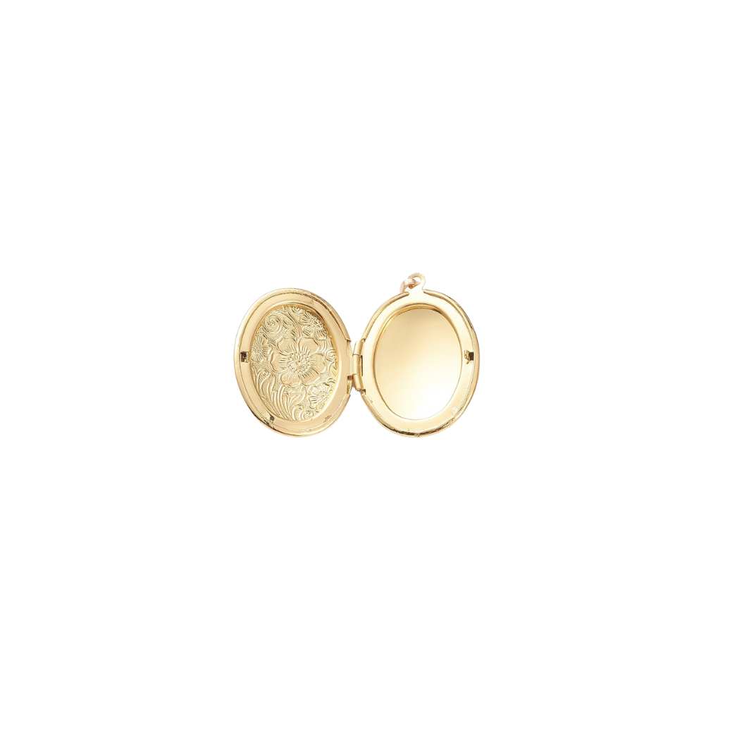 Side View Gold Petal Promise Locket harm 