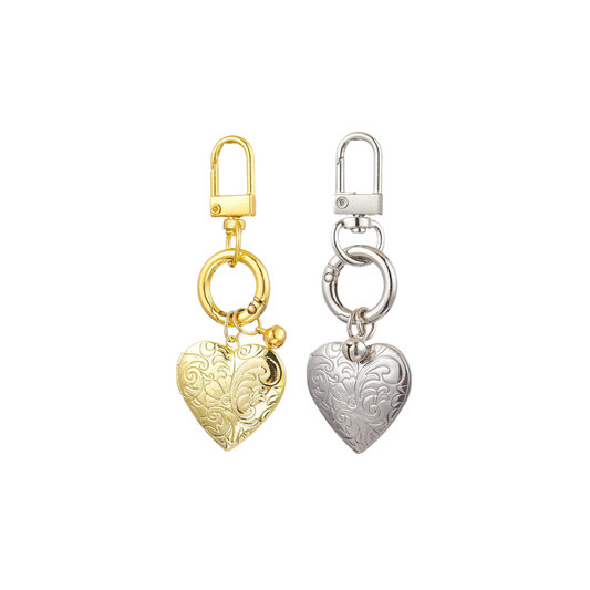 Heirloom Romance Heart Charm | Keychain-Purse Charm - Assorted