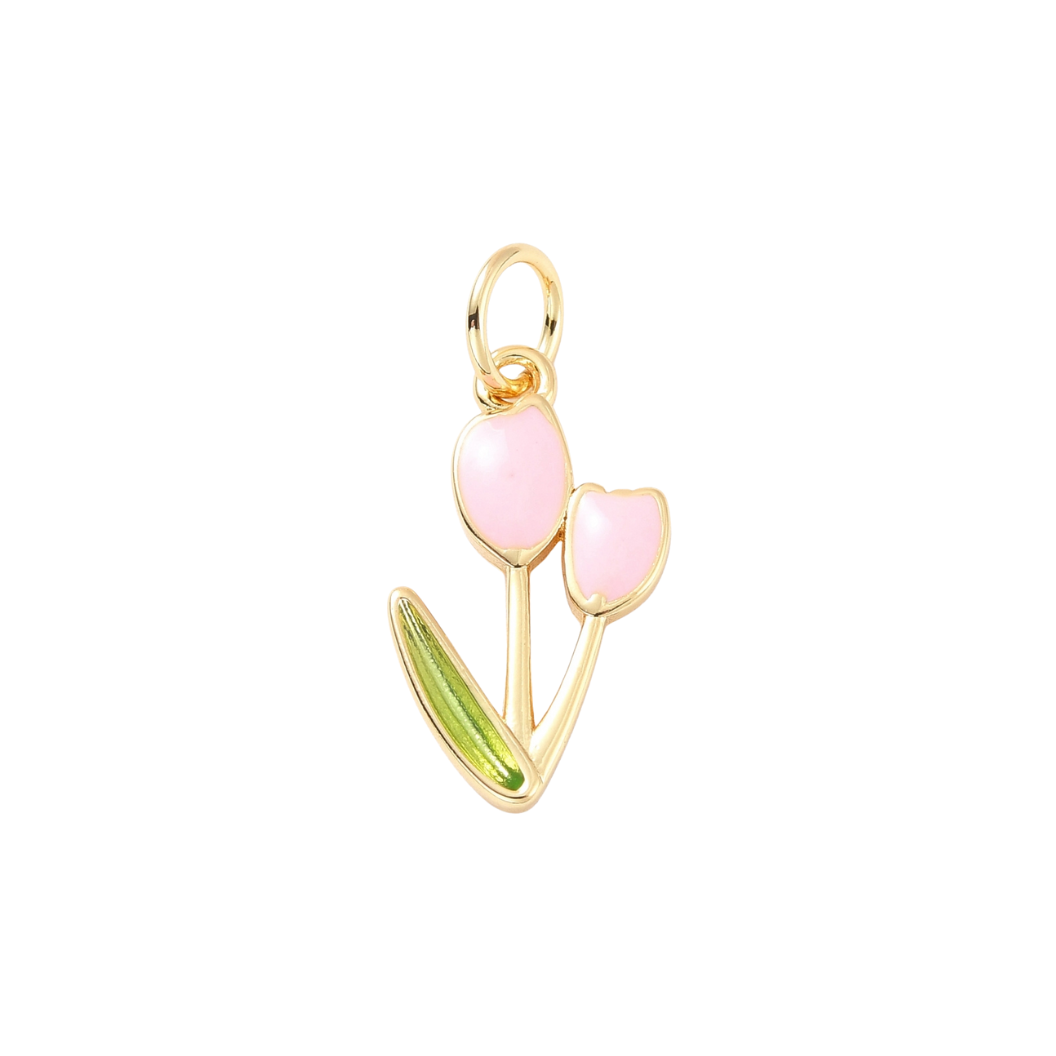 Front View of the Gold Springtime Bloom Tulip Charm | Assorted