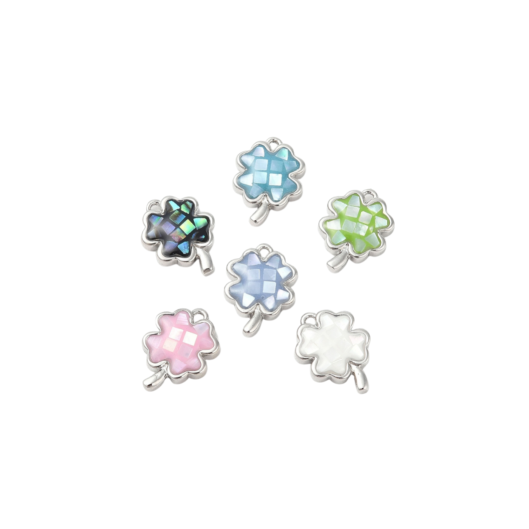 Transparent Silver Mystic Clover Charm | Assorted 