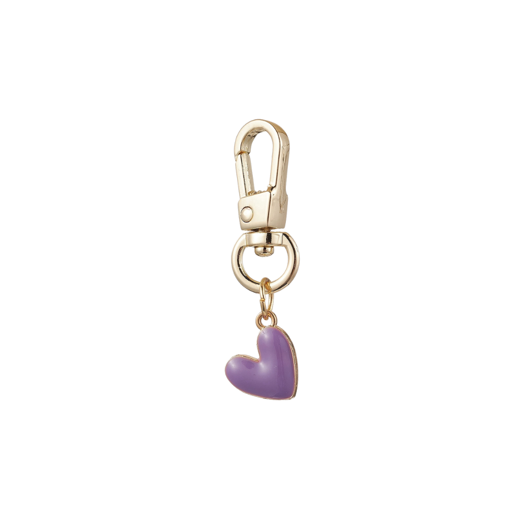 Gold Sweet Spin Heart Charm  Purple