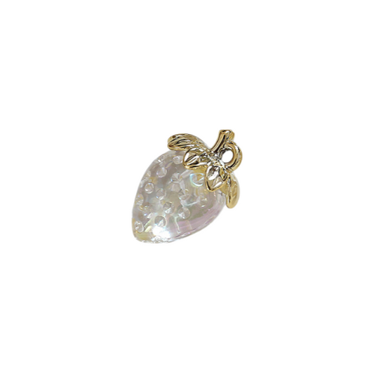 Gold Clear Strawberry Charm 