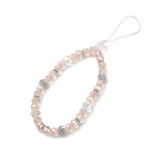 Pink Beaded Phone Chain