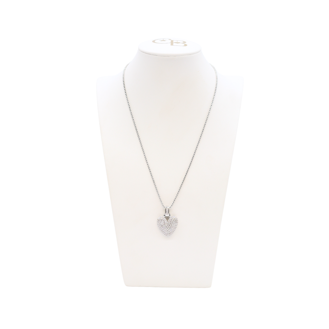 Silver Rhinestone Letter Bubble Necklace