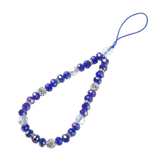 Blue Beaded Phone Chain