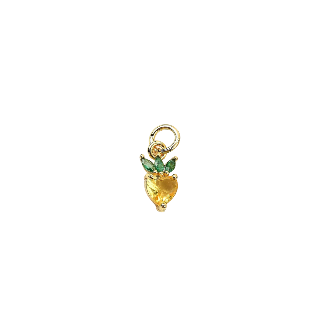 Side View Yellow Berry Sweetheart Charm 