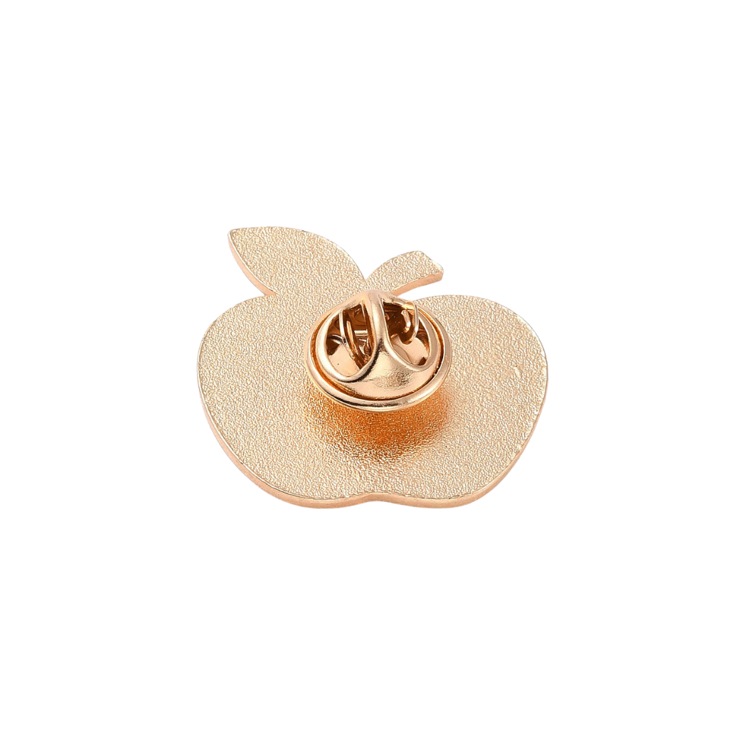 Gold Teacher Apple Pin