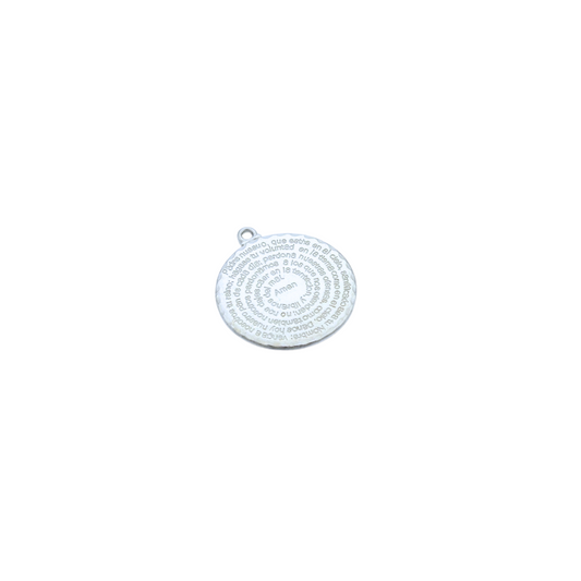 Front View of the Silver Spanish Lord's Prayer Charm