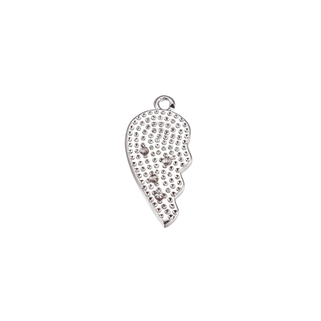 Silver Love Wing with Cubic Zirconia Charm