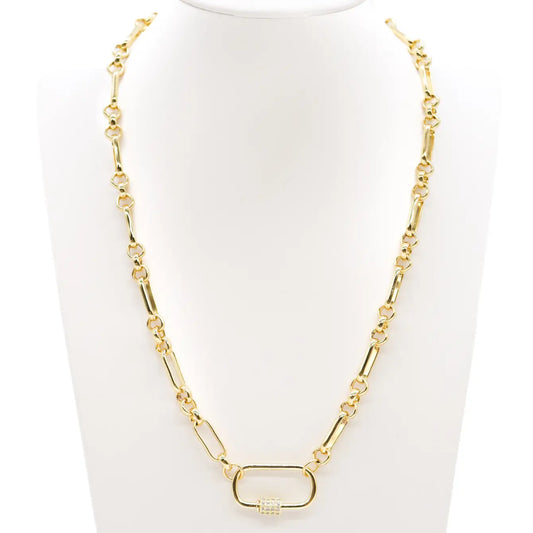 * Gold Anna Necklace with Large Gabi Carabiner