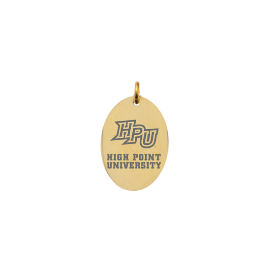High Point University Large Gold Oval Charm - High Point University HPU Logo