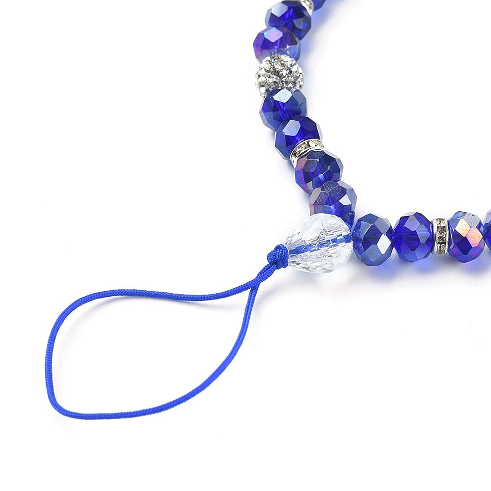 Blue Beaded Phone Chain