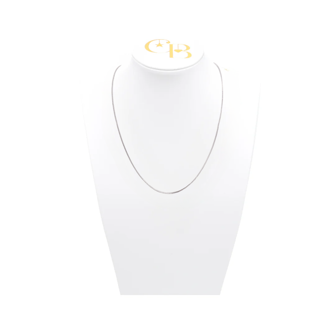 Silver Classic Box Chain Necklace - Waterproof Stainless Steel