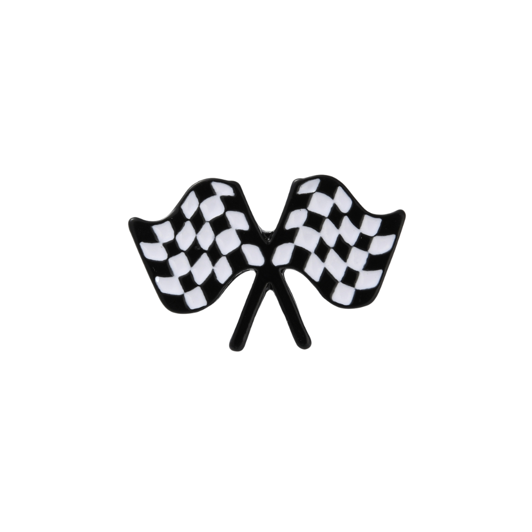 Victory Lap Checkered Flag Charm Pin