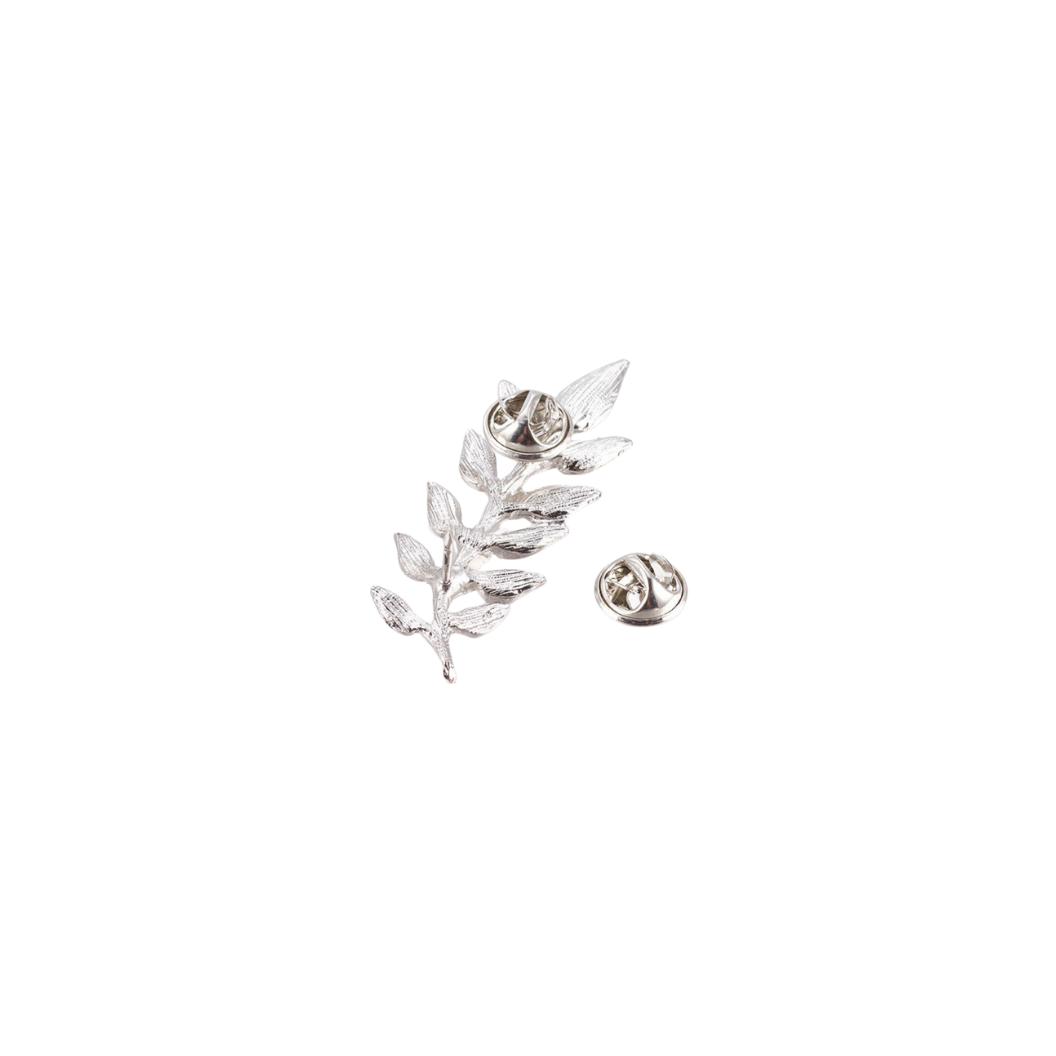 Back view Silver Botanical Bloom Pin