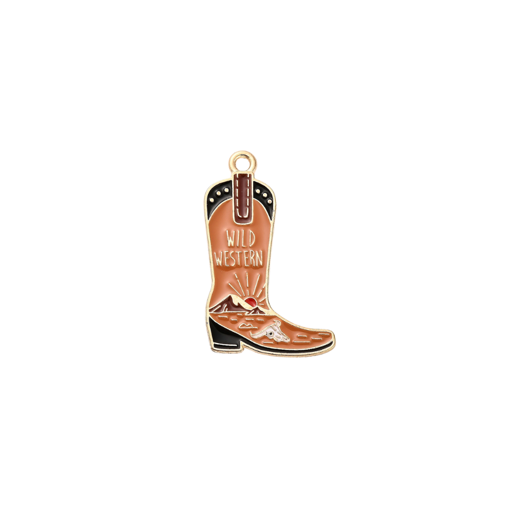 Transparent Gold Wild West Boot Charm
