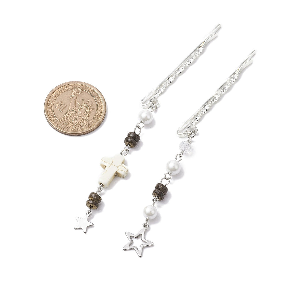 Comparison to the Silver Cross & Star Bobby Pin | Set