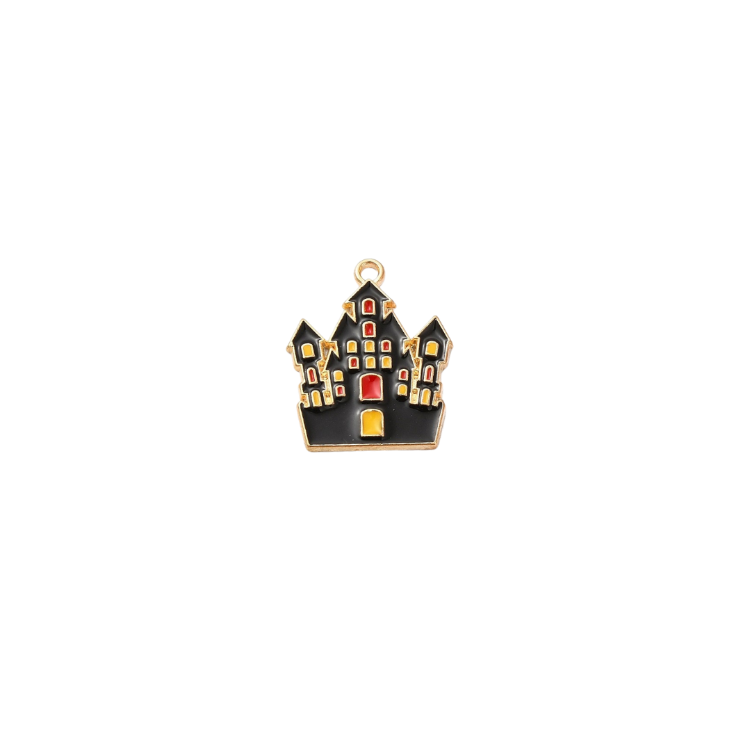 transparent Gold Haunted House Charm