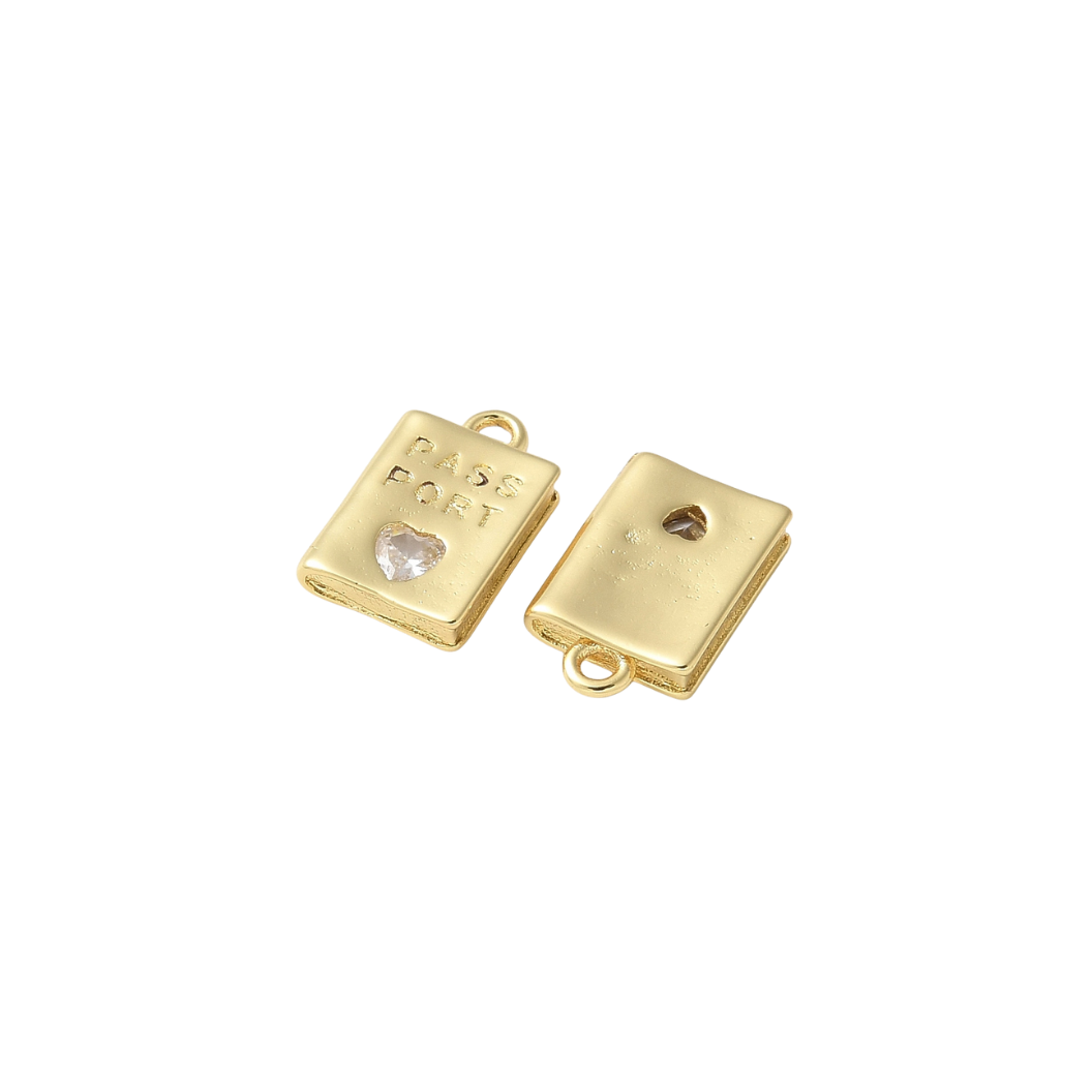 Gold Passport to Travel Charm