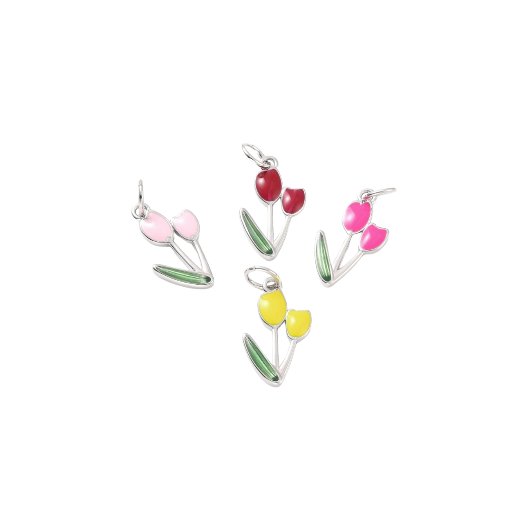 Silver Springtime Bloom Tulip Charm