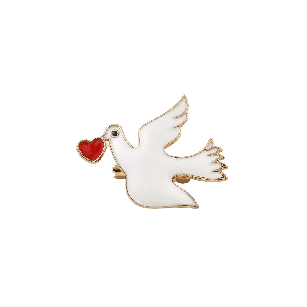 Gold Dove of Love Pin transparent 
