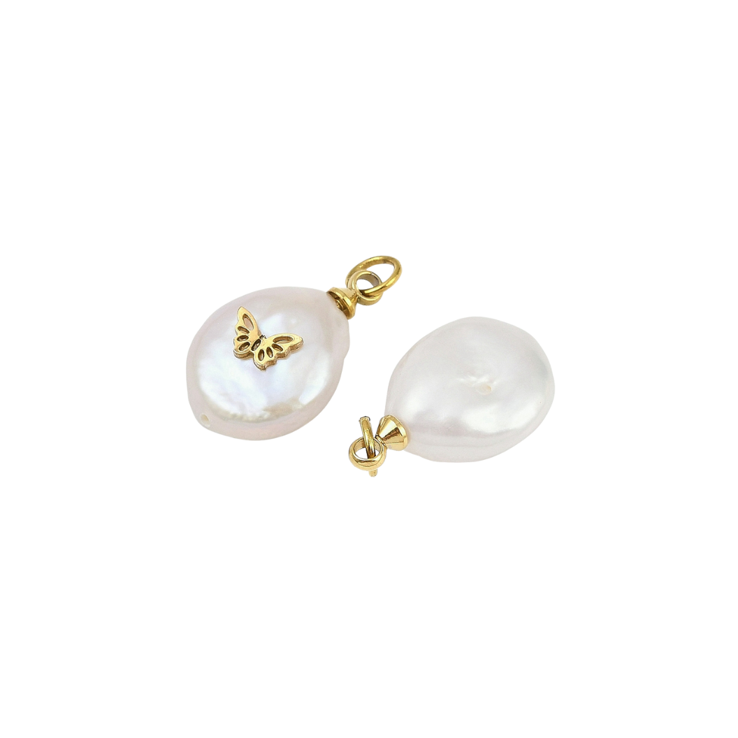 Gold Pearl Story Symbols Charm