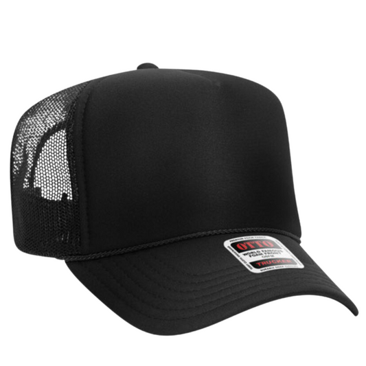 Solid Black Trucker Hat