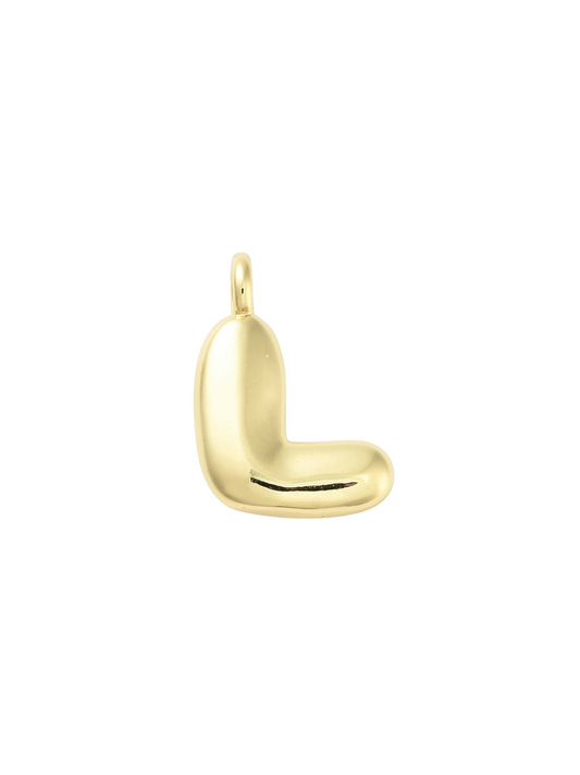 Gold Bubble Letter "L" Charm