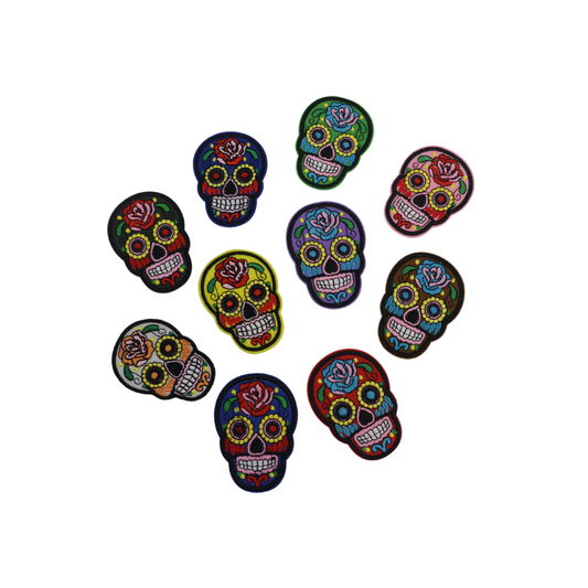 Candy Skull Patches in a variety of colors