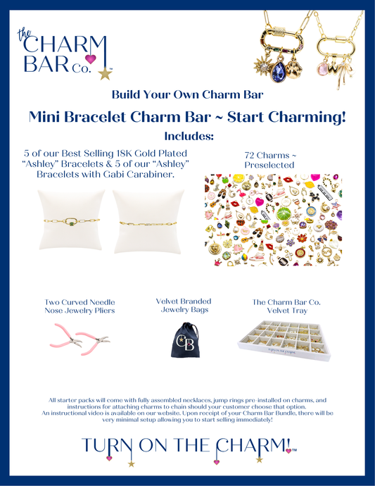 Mini Gold Bracelet Charm Bar Bundle