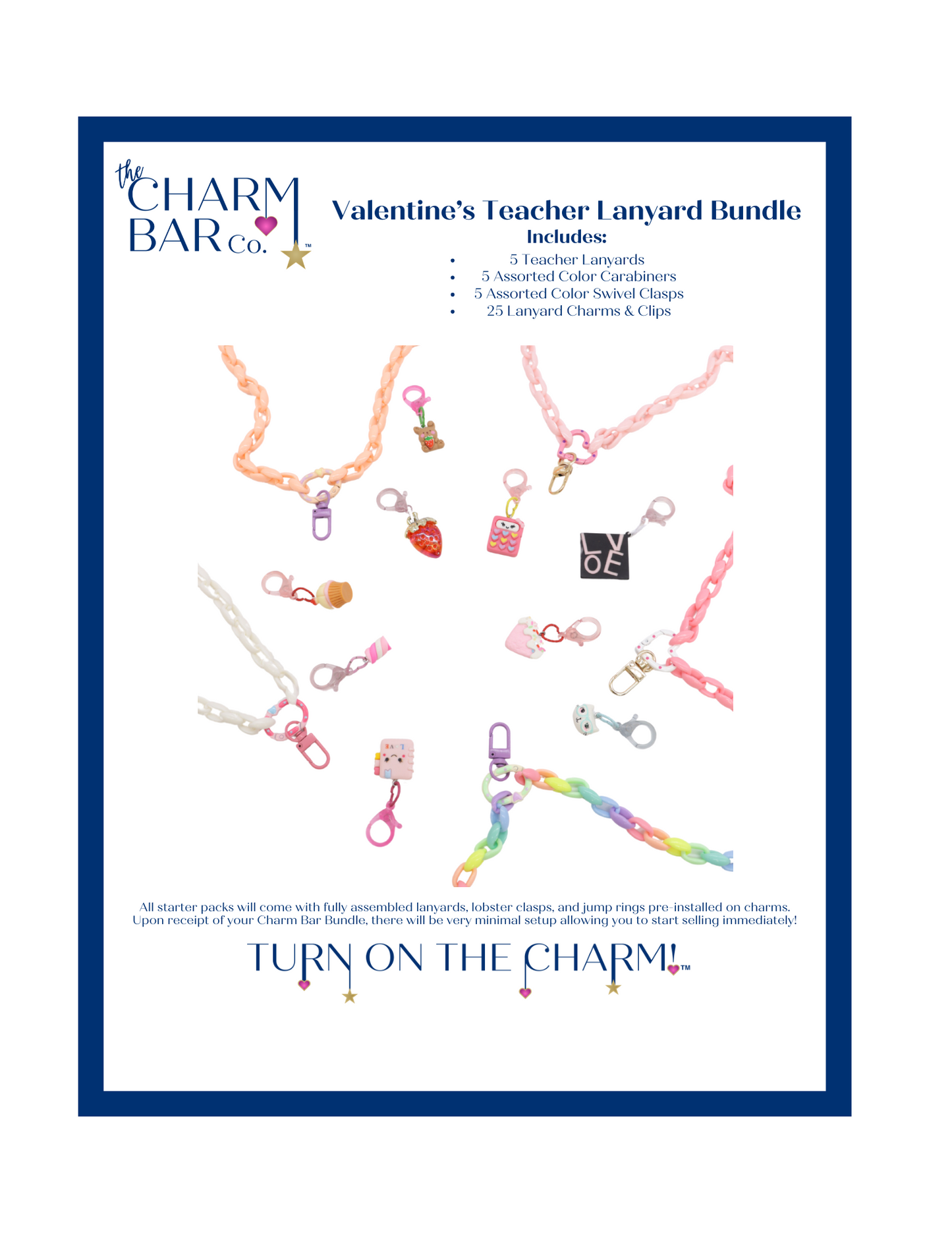 Valentine's Day Teacher's Lanyard Charm Bar Bundle